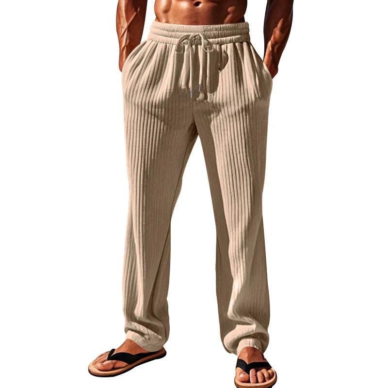 Men'S Vertical Strips Casual Sports Fashion Trousers