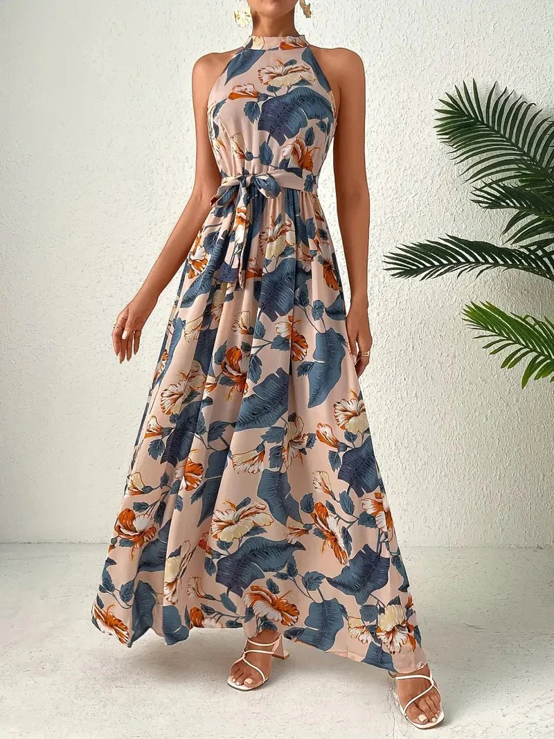 New Bohemian Retro Hammer Neck Dress Women