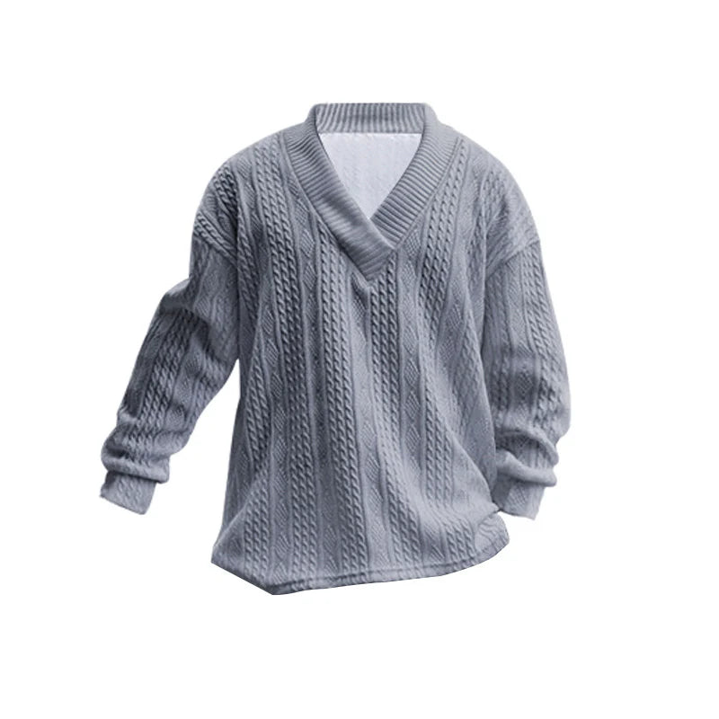 Spring and Autumn Men's jacquard knitted sweater