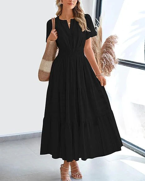 V-neck puff sleeve women's clothing